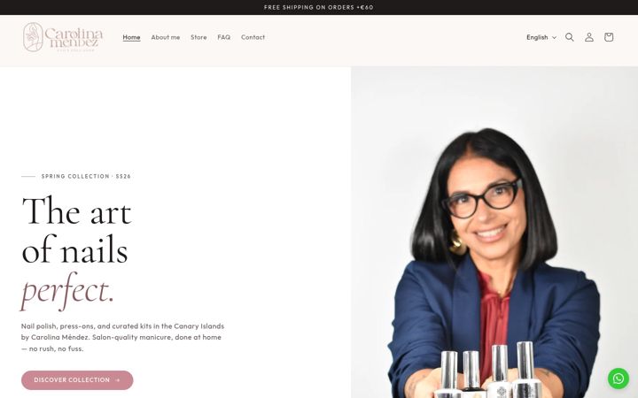 Screenshot of carolinamendeznails.com