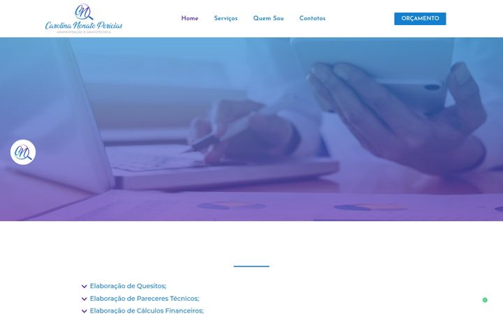Screenshot of carolinanonatopericias.com.br