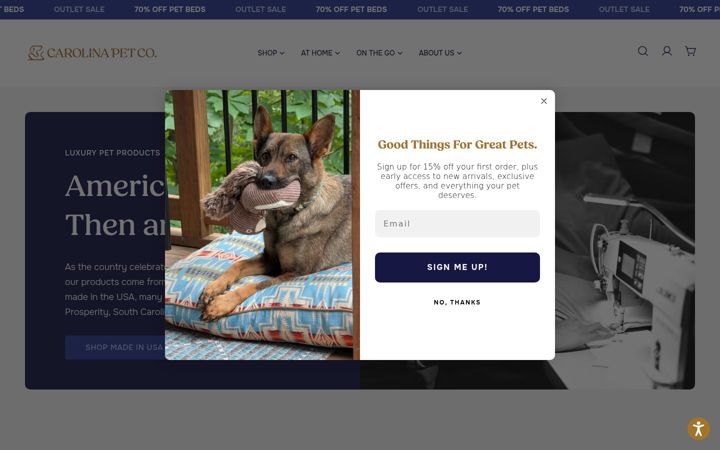 Screenshot of carolinapetcompany.com