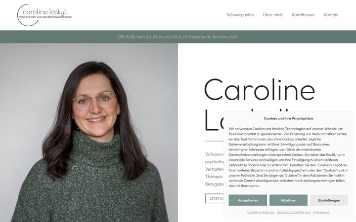 Screenshot of caroline-loskyll.de