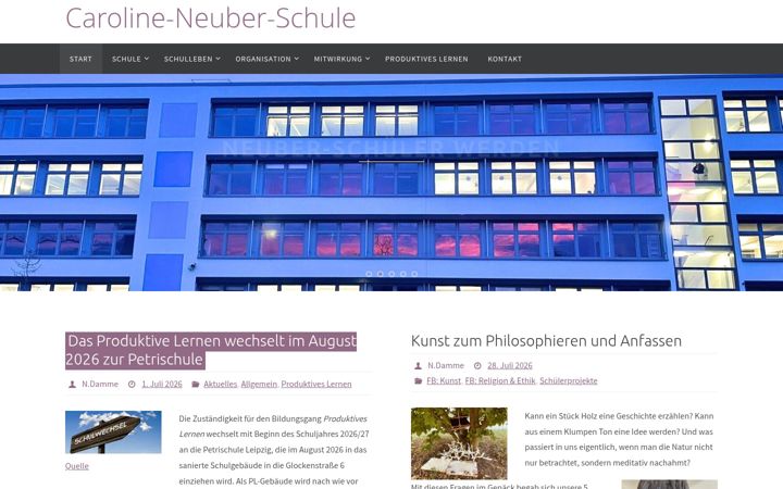 Screenshot of caroline-neuber-schule.de