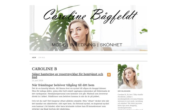 Screenshot of carolinebagfeldt.se