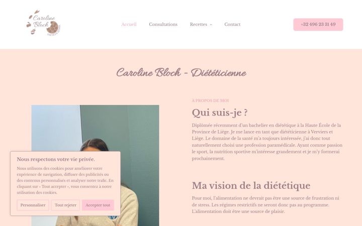 Screenshot of carolinebloch.be