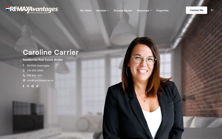 Screenshot of carolinecarrier.ca