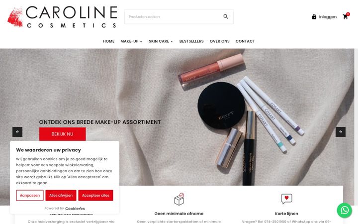 Screenshot of carolinecosmetics.com
