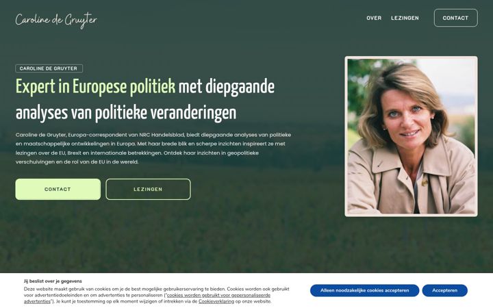 Screenshot of carolinedegruyter.nl