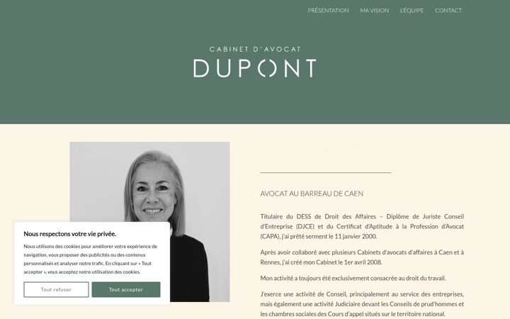 Screenshot of carolinedupont-avocat.fr