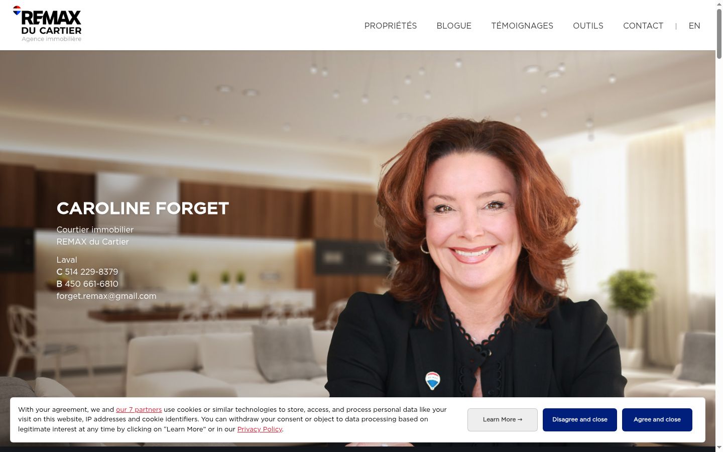 Screenshot del banner di consenso mostrato prima di qualsiasi interazione