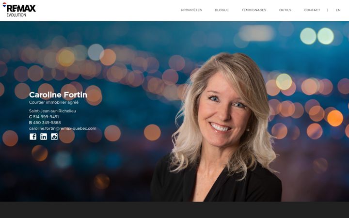 Screenshot of carolinefortin.ca