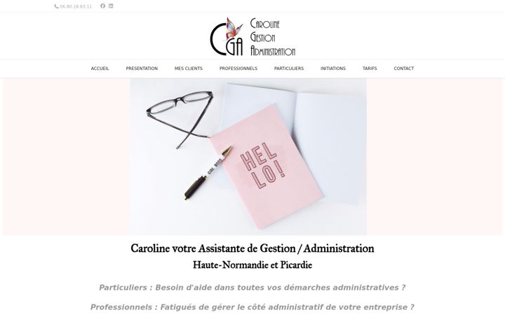 Screenshot of carolinegestionadministration.fr
