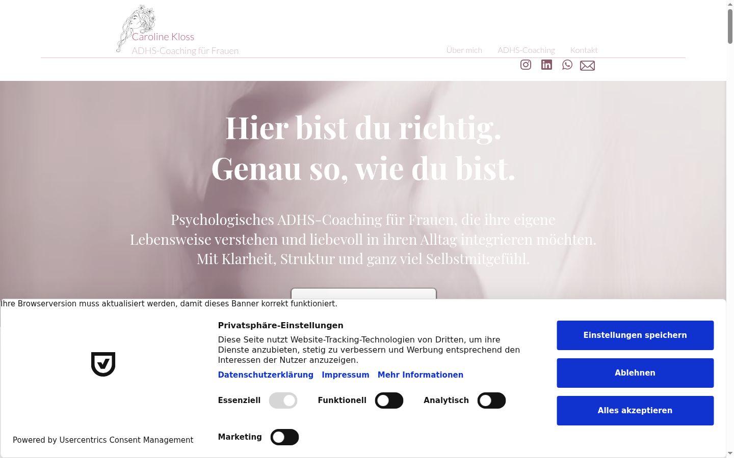 Kuvakaappaus suostumusbannerista, joka näytettiin ennen mitään vuorovaikutusta