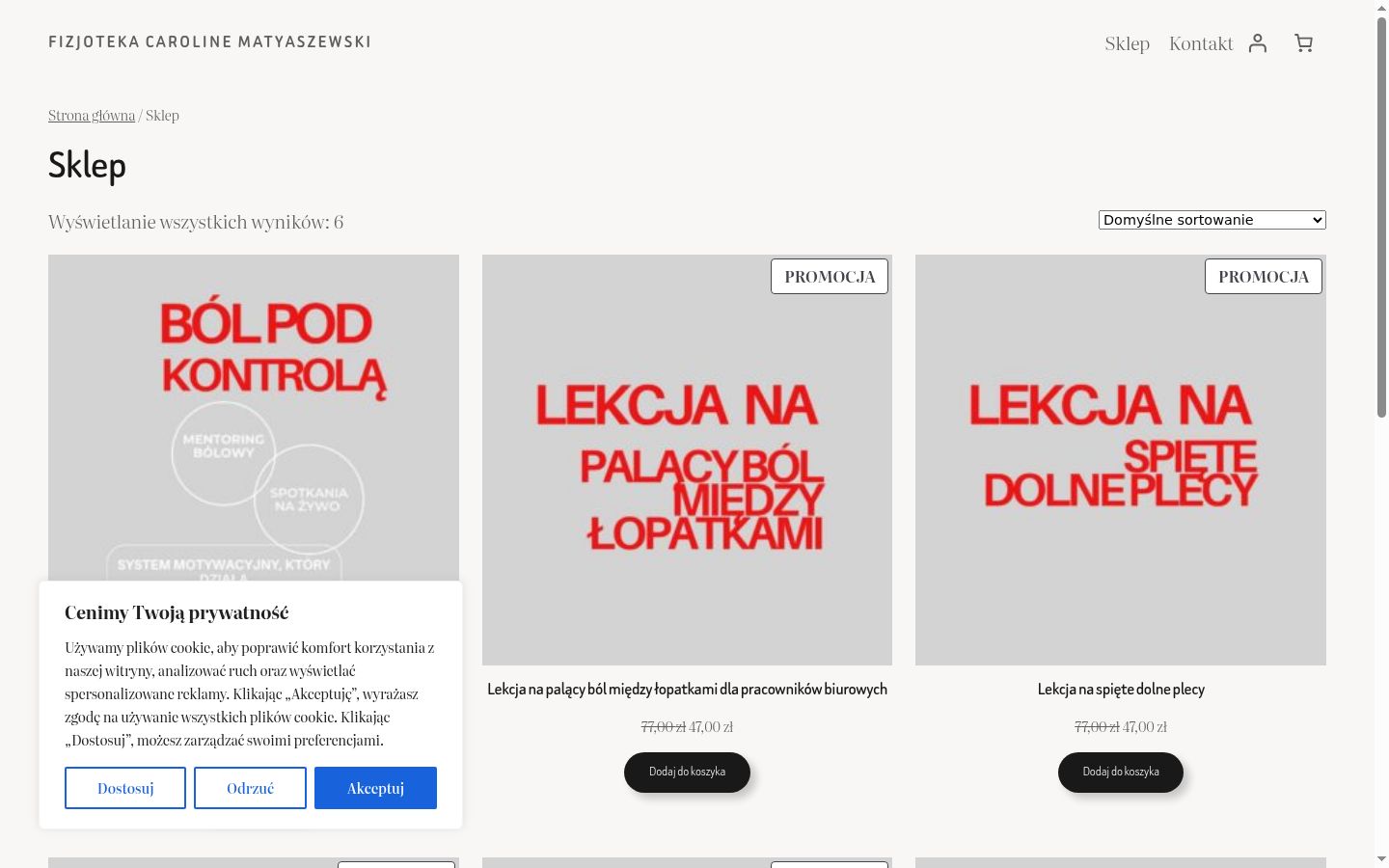 Zrzut ekranu banera zgody wyświetlanego przed jakąkolwiek interakcją