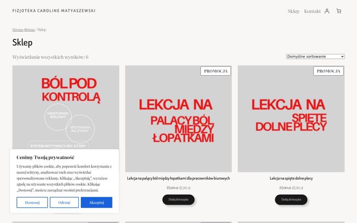 Zrzut ekranu carolinematyaszewski.pl