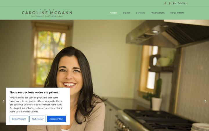 Capture d'écran de carolinemccann.ca