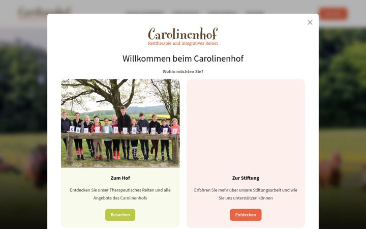 Screenshot of carolinenhof.org
