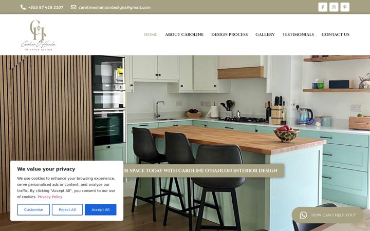 Screenshot of carolineohanloninteriordesign.ie