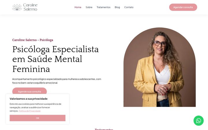 Screenshot of carolinesalerno.com.br