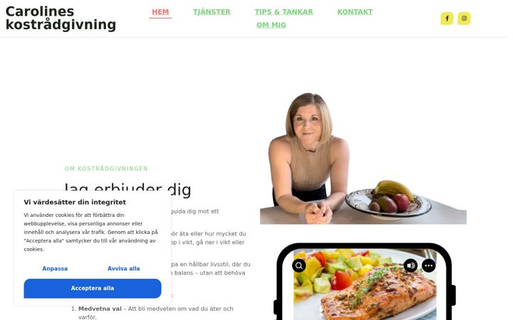 Screenshot of carolineskostradgivning.se