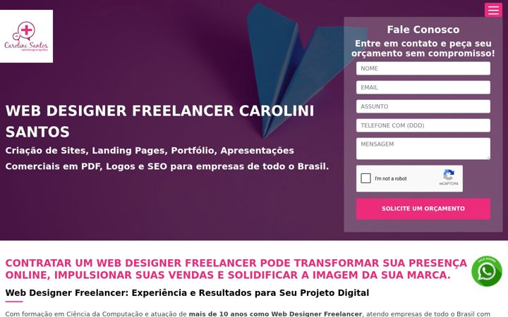 Screenshot of carolinisantos.com.br