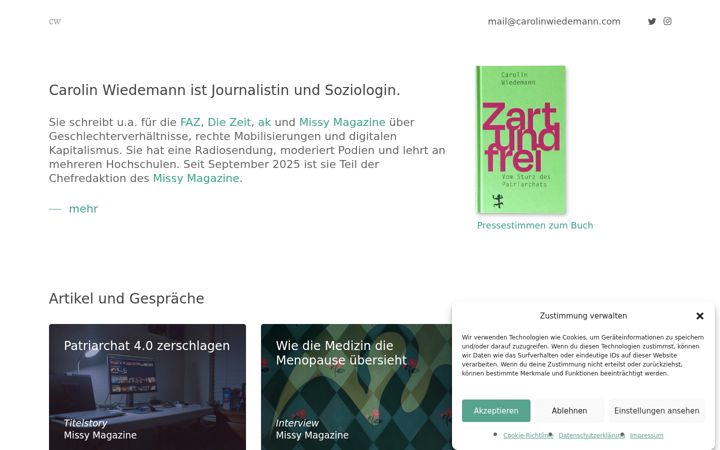 Screenshot of carolinwiedemann.com