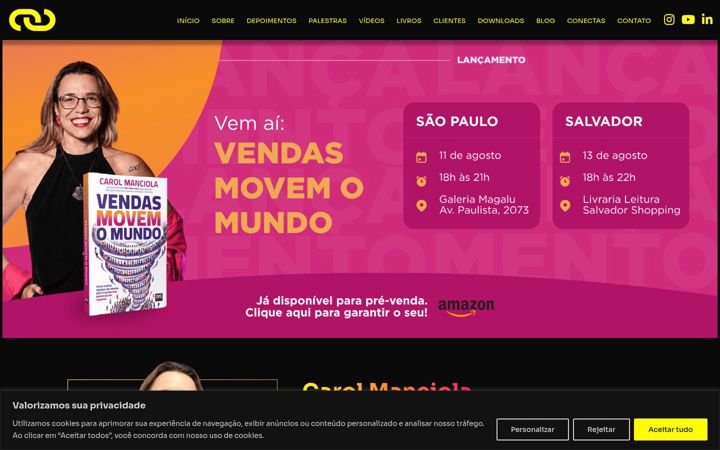 Snímek obrazovky carolmanciola.com.br