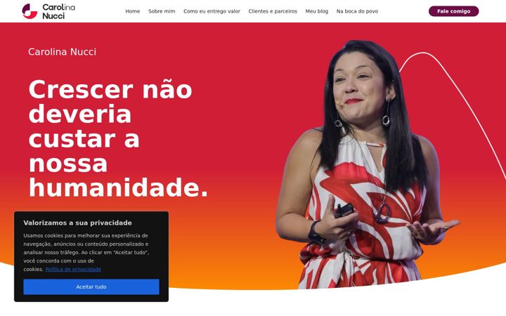 Snímek obrazovky carolnucci.com.br