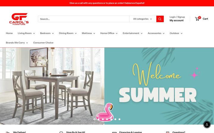 Screenshot of carolsfurniturerm.com