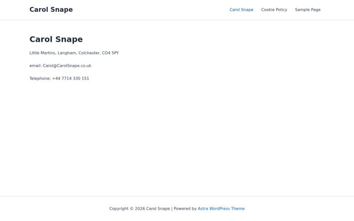 Screenshot of carolsnape.co.uk