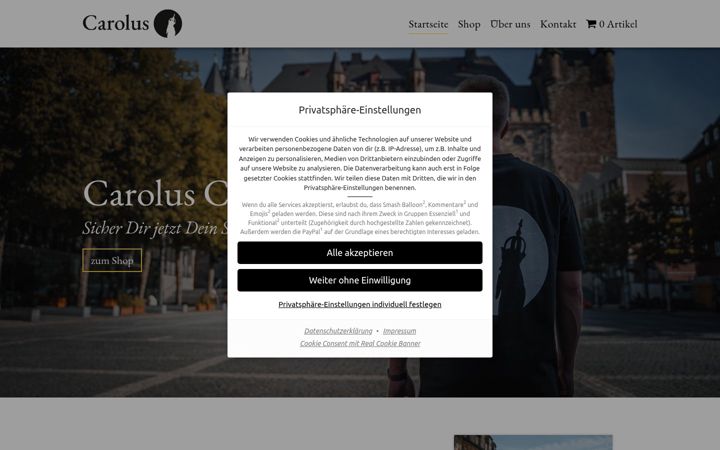 Ekrano kopija carolus-clothing.de