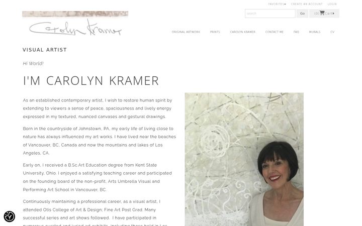 Screenshot of carolynkramerartist.com