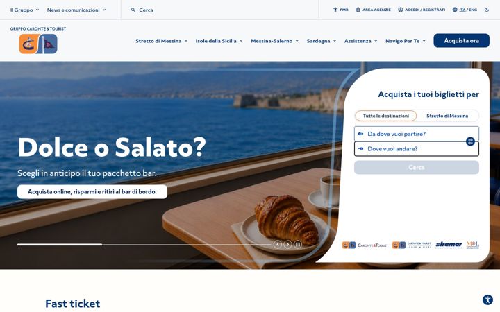 Screenshot of carontetouristisoleminori.it