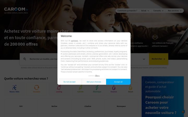 Screenshot stránky caroom.fr