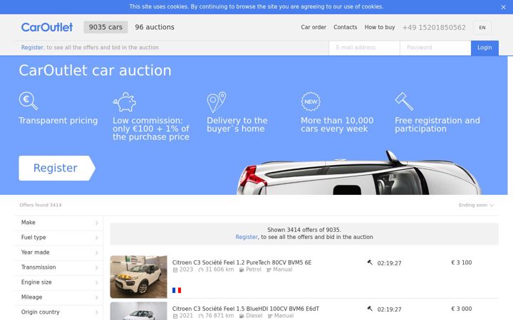 Screenshot of caroutlet.eu