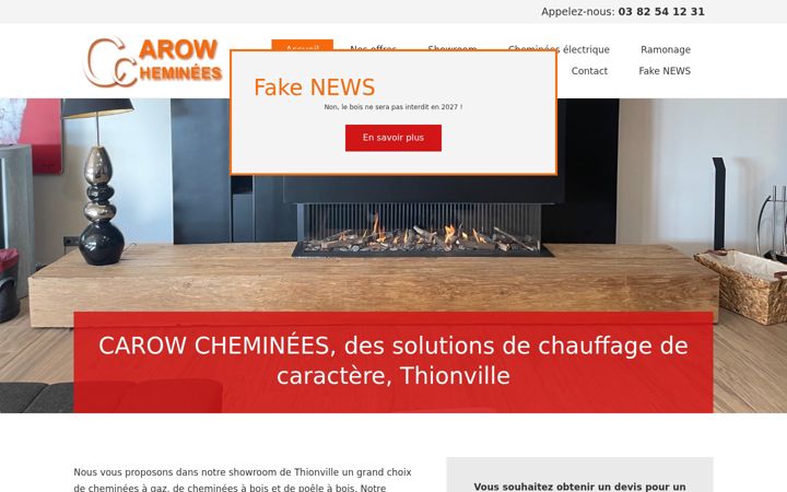 Screenshot of carowcheminees.fr