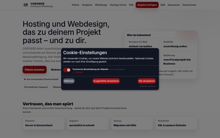 Screenshot of caroweb.de