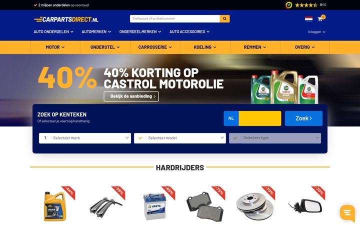 Snimka zaslona za carpartsdirect.nl