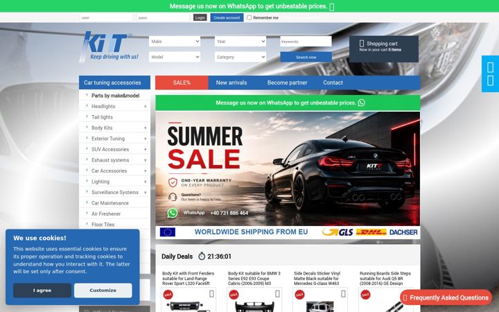 Screenshot of carpartstuning.com