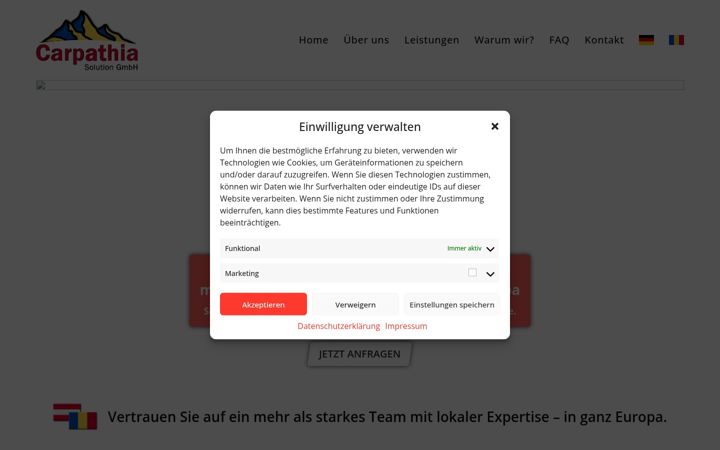 Screenshot of carpathia-solution.at