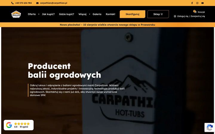 Zrzut ekranu carpathian.pl