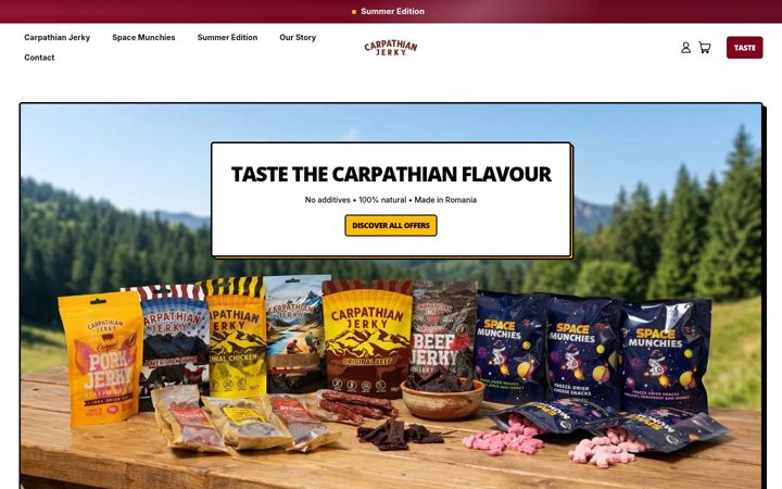 Snimka zaslona za carpathianjerky.com