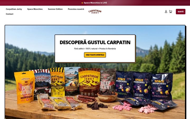 Ekraanipilt saidist carpathianjerky.ro
