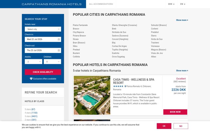 Screenshot of carpathiansromania.net