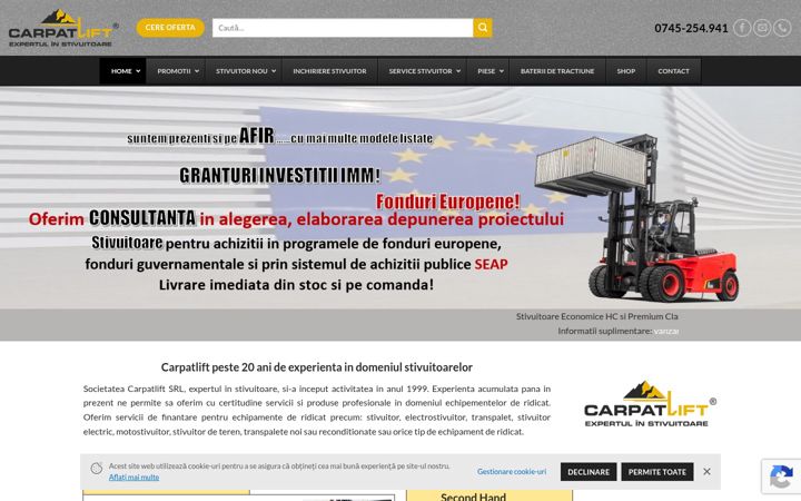 Екранна снимка на carpatlift.ro