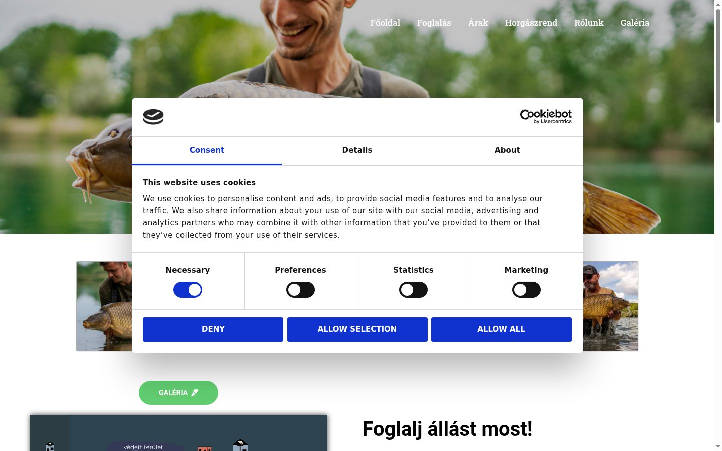 Snímka obrazovky banera súhlasu zobrazeného pred akoukoľvek interakciou