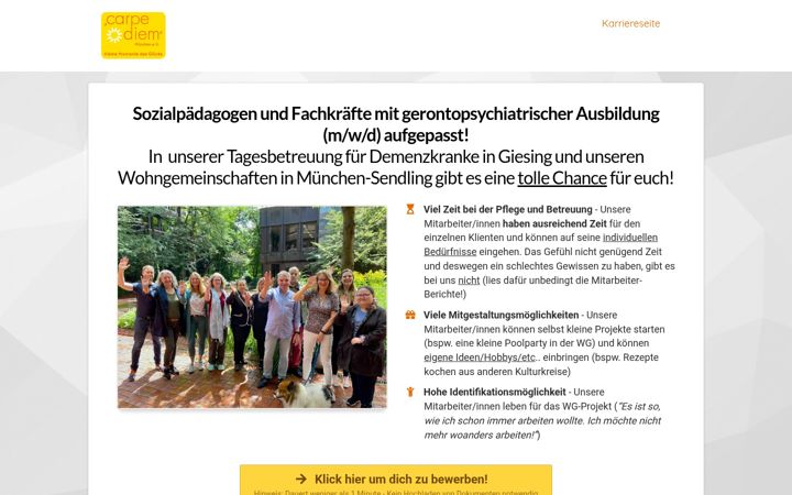 Captura de ecrã de carpediem-muenchen-karriere.com