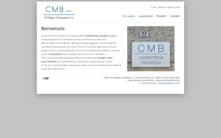 Screenshot of carpenteriametallicabaglio.com
