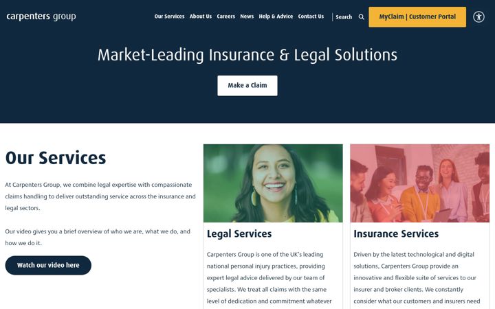 Screenshot of carpentersgroup.co.uk