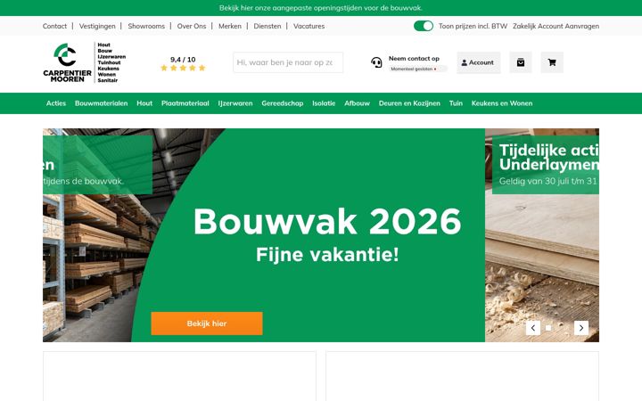 Snimka zaslona za carpentiermooren.nl