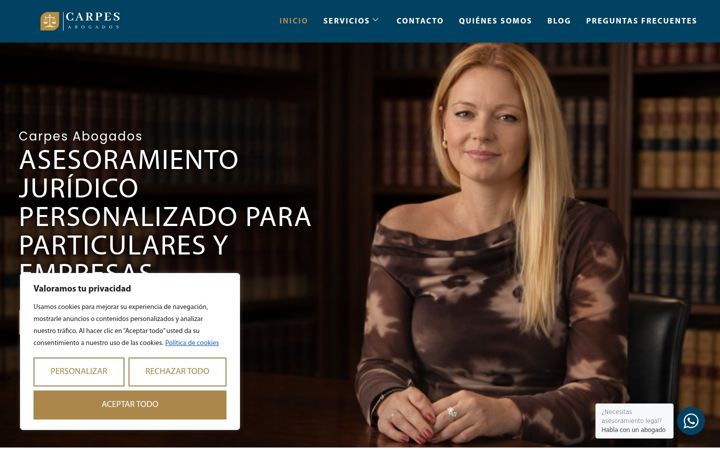 Екранна снимка на carpesabogados.es
