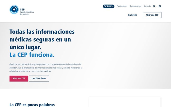 Screenshot of carpetapaciente.ch